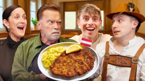 Arnold Schwarzenegger fed us an Austrian Feast! ft. Carrie-Anne Moss